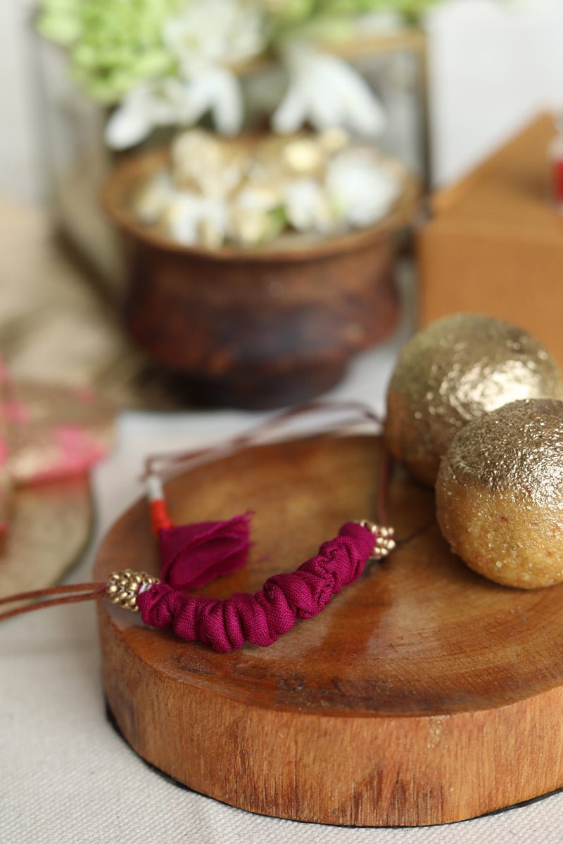 Upcycled Artisanal Rakhi - Violet - CiceroniRakhiLukka Chuppi