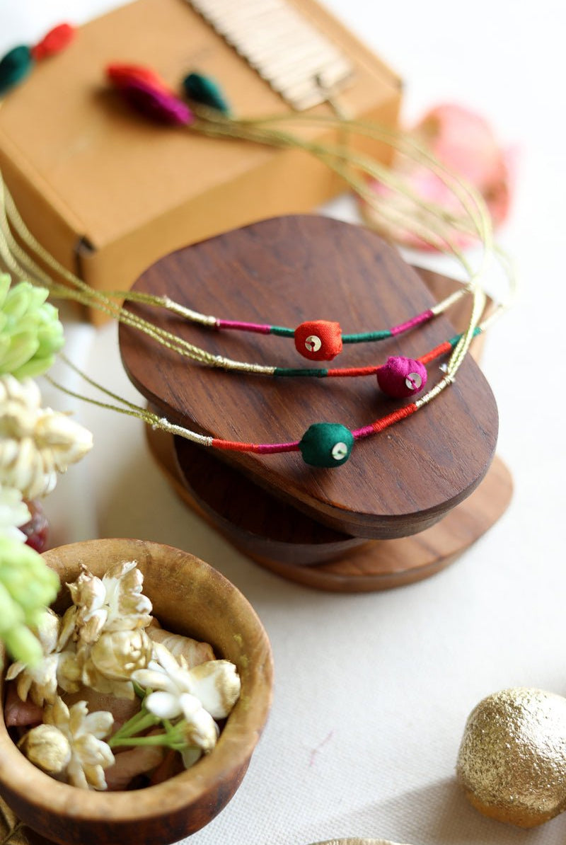 Upcycled Artisanal Rakhis - Set of 3 - CiceroniRakhiLukka Chuppi