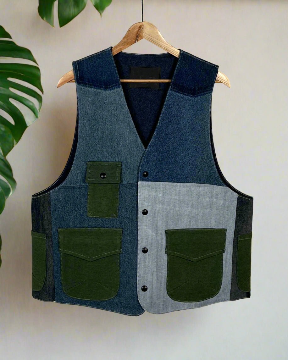 Upcycled Denim Gilet Jacket | 182 - CiceroniJacketsUn Denim