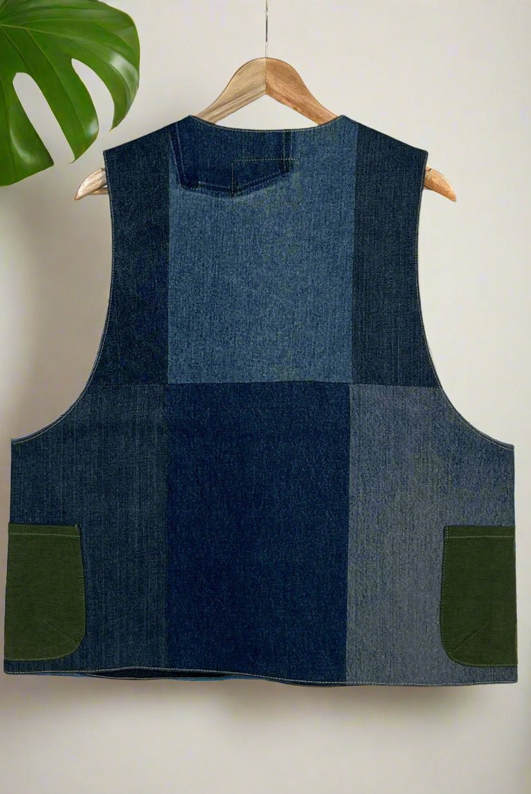 Upcycled Denim Gilet Jacket | 182 - CiceroniJacketsUn Denim