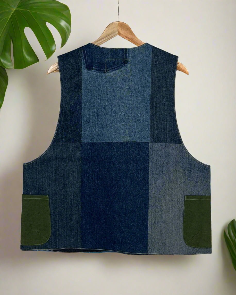 Upcycled Denim Gilet Jacket | 182 - CiceroniJacketsUn Denim