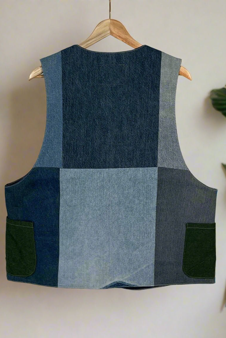 Upcycled Denim Gilet Jacket | 183 - CiceroniJacketsUn Denim