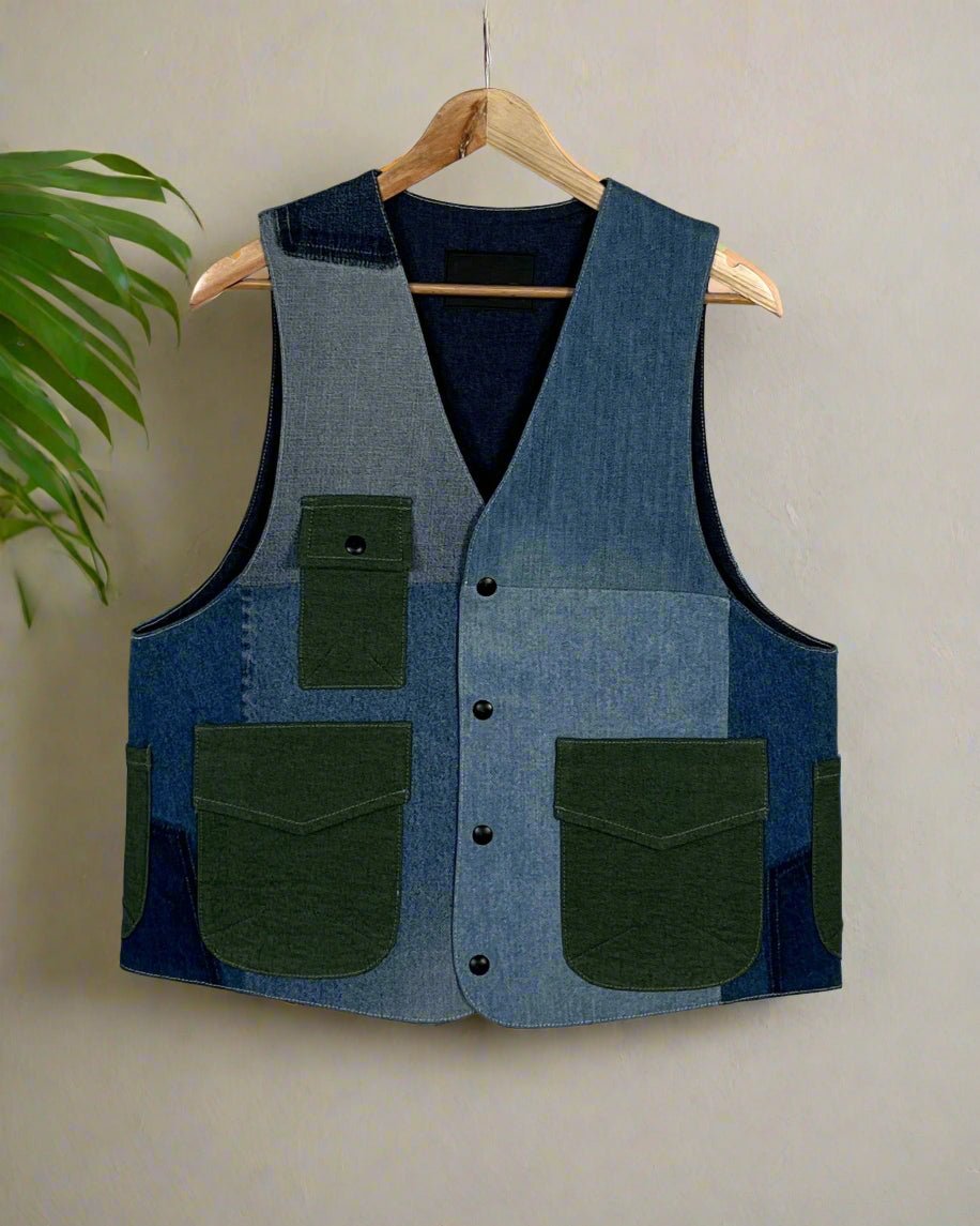 Upcycled Denim Gilet Jacket | 186 - CiceroniJacketsUn Denim