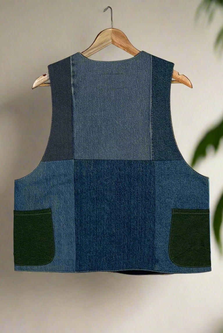 Upcycled Denim Gilet Jacket | 186 - CiceroniJacketsUn Denim