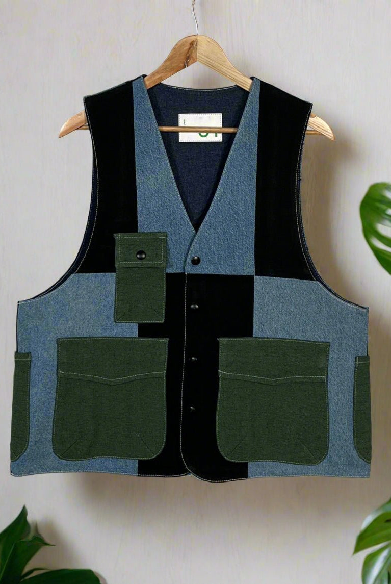 Upcycled Denim Gilet Jacket | 187 - CiceroniJacketsUn Denim