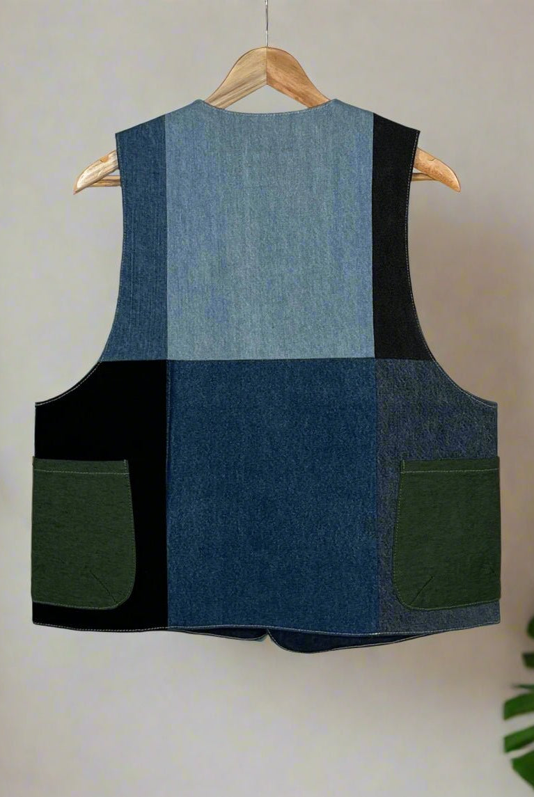 Upcycled Denim Gilet Jacket | 193 - CiceroniJacketsUn Denim
