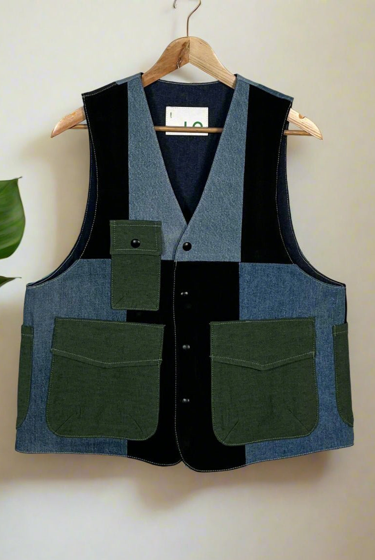 Upcycled Denim Gilet Jacket | 193 - CiceroniJacketsUn Denim
