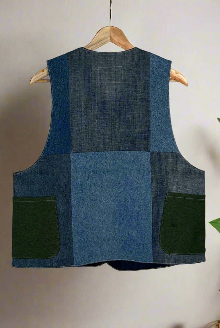 Upcycled Denim Gilet Jacket | 194 - CiceroniJacketsUn Denim