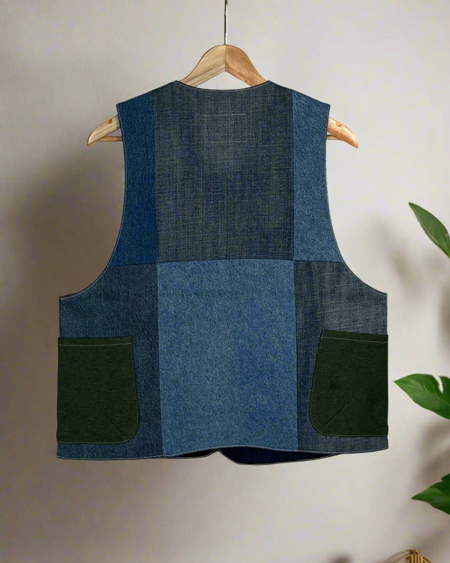 Upcycled Denim Gilet Jacket | 194 - CiceroniJacketsUn Denim