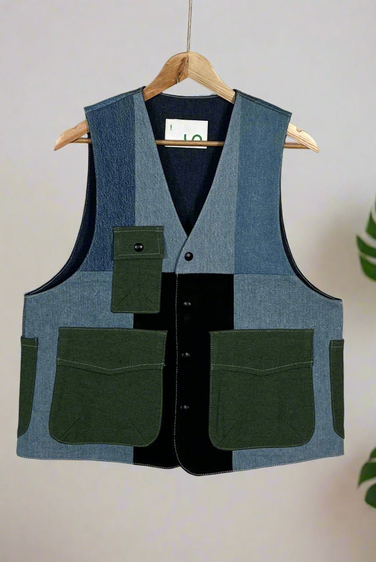 Upcycled Denim Gilet Jacket | 194 - CiceroniJacketsUn Denim