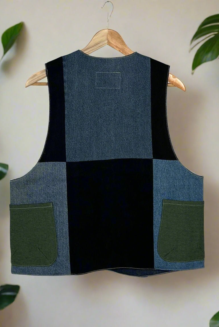 Upcycled Denim Gilet Jacket | 195 - CiceroniJacketsUn Denim