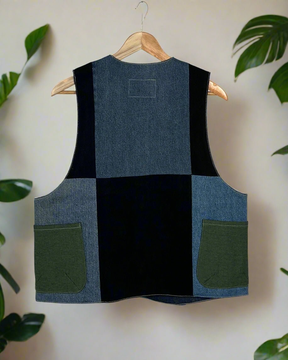 Upcycled Denim Gilet Jacket | 195 - CiceroniJacketsUn Denim