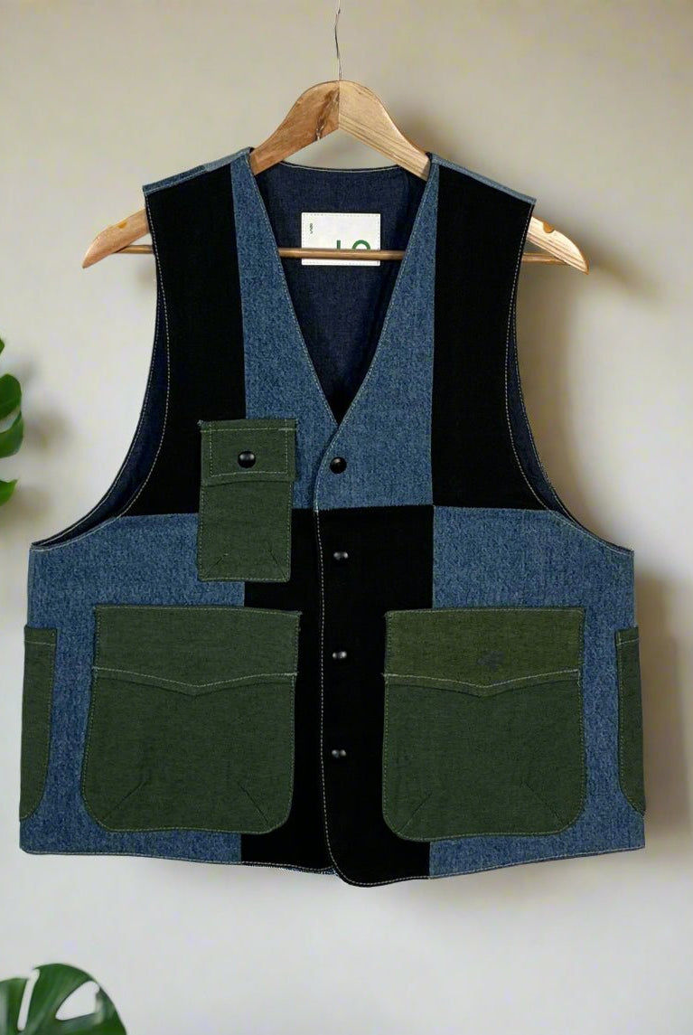 Upcycled Denim Gilet Jacket | 196 - CiceroniJacketsUn Denim