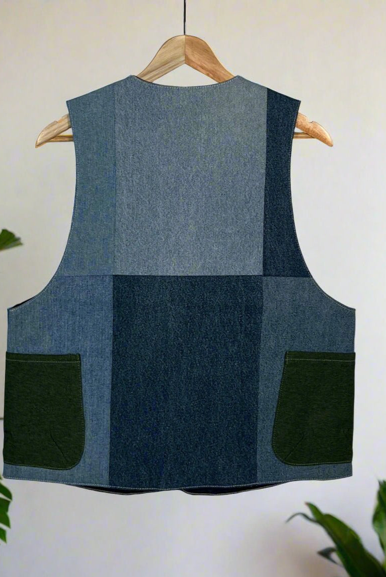 Upcycled Denim Gilet Jacket | 196 - CiceroniJacketsUn Denim
