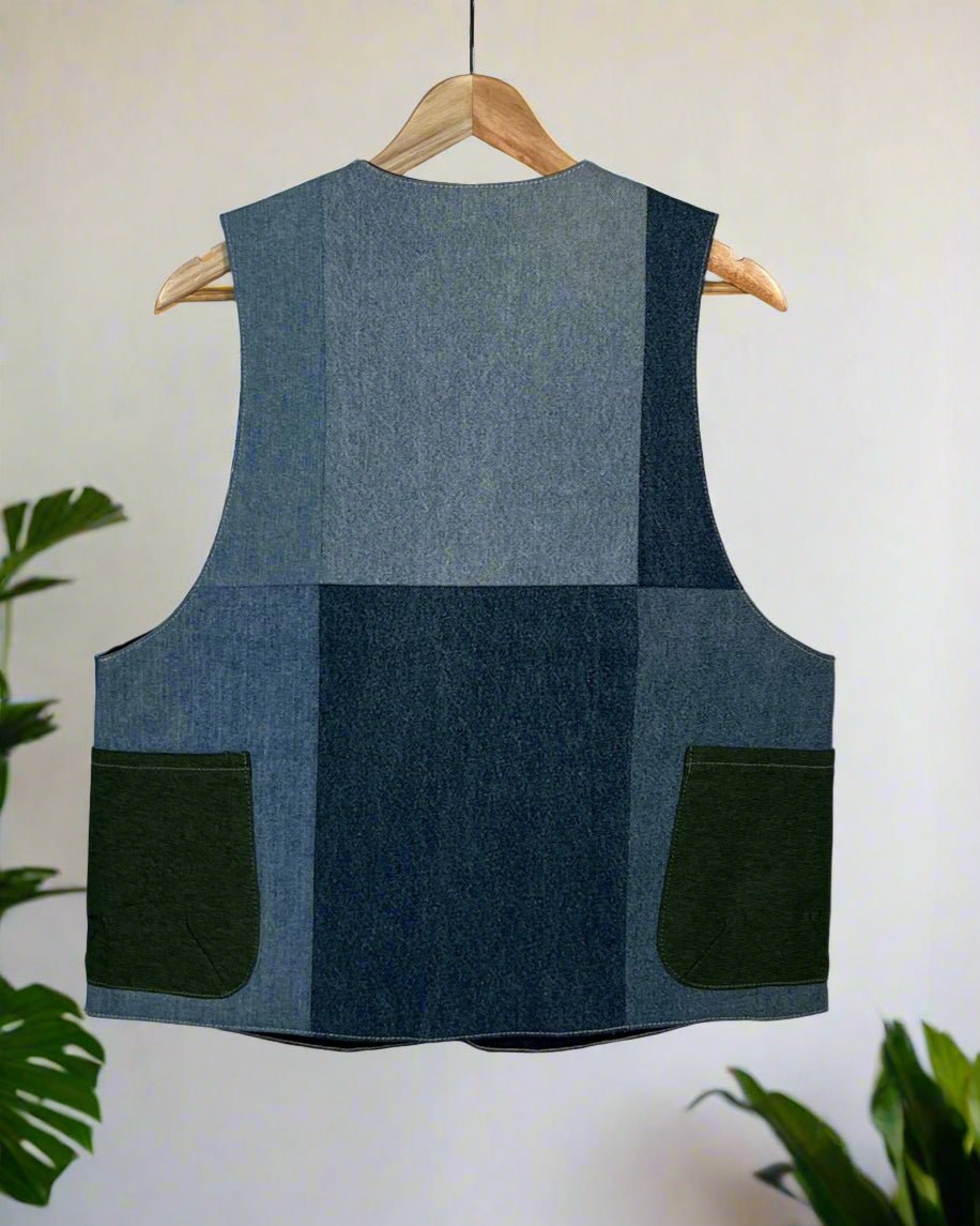 Upcycled Denim Gilet Jacket | 196 - CiceroniJacketsUn Denim