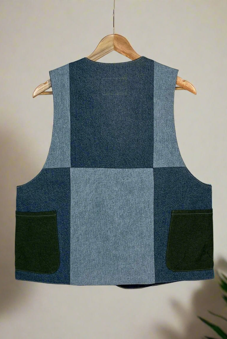 Upcycled Denim Gilet Jacket | 197 - CiceroniJacketsCiceroni