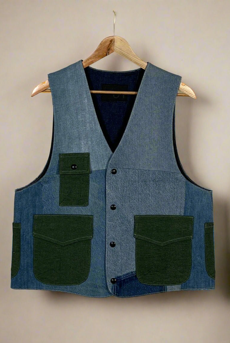 Upcycled Denim Gilet Jacket | 198 - CiceroniJacketsUn Denim