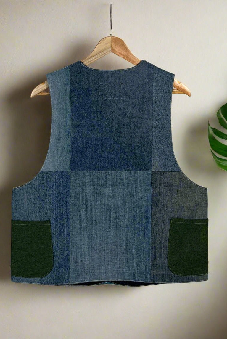 Upcycled Denim Gilet Jacket | 198 - CiceroniJacketsUn Denim