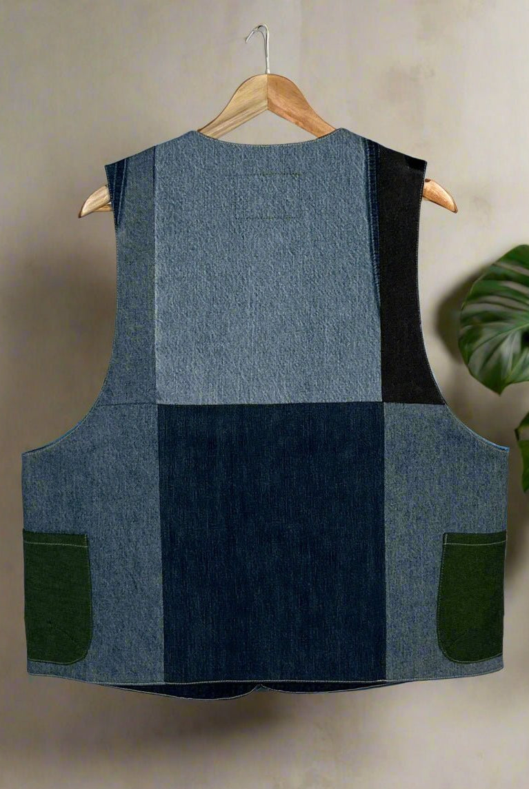 Upcycled Denim Gilet Jacket | 199 - CiceroniJacketsUn Denim