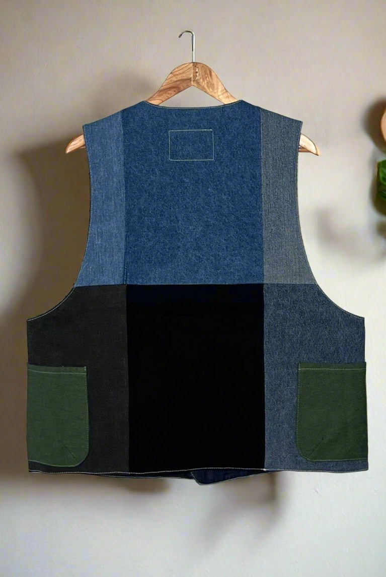 Upcycled Denim Gilet Jacket | G159 - CiceroniJacketsUn Denim