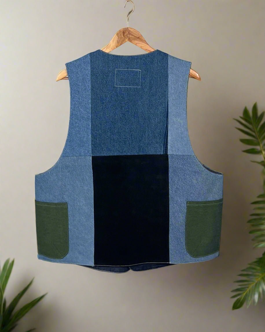 Upcycled Denim Gilet Jacket | G162 - CiceroniJacketsUn Denim
