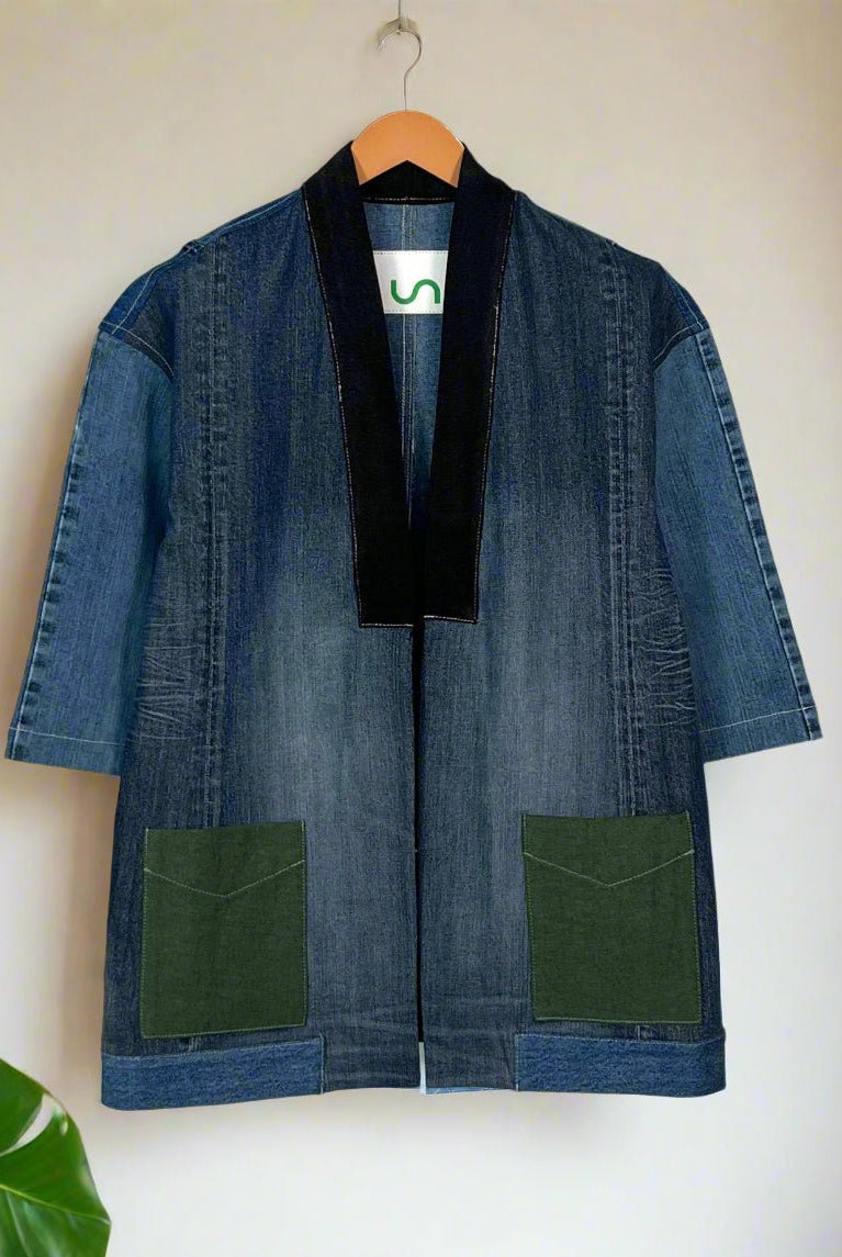 Upcycled Denim Kimono Jacket | 194 - CiceroniKimonoUn Denim