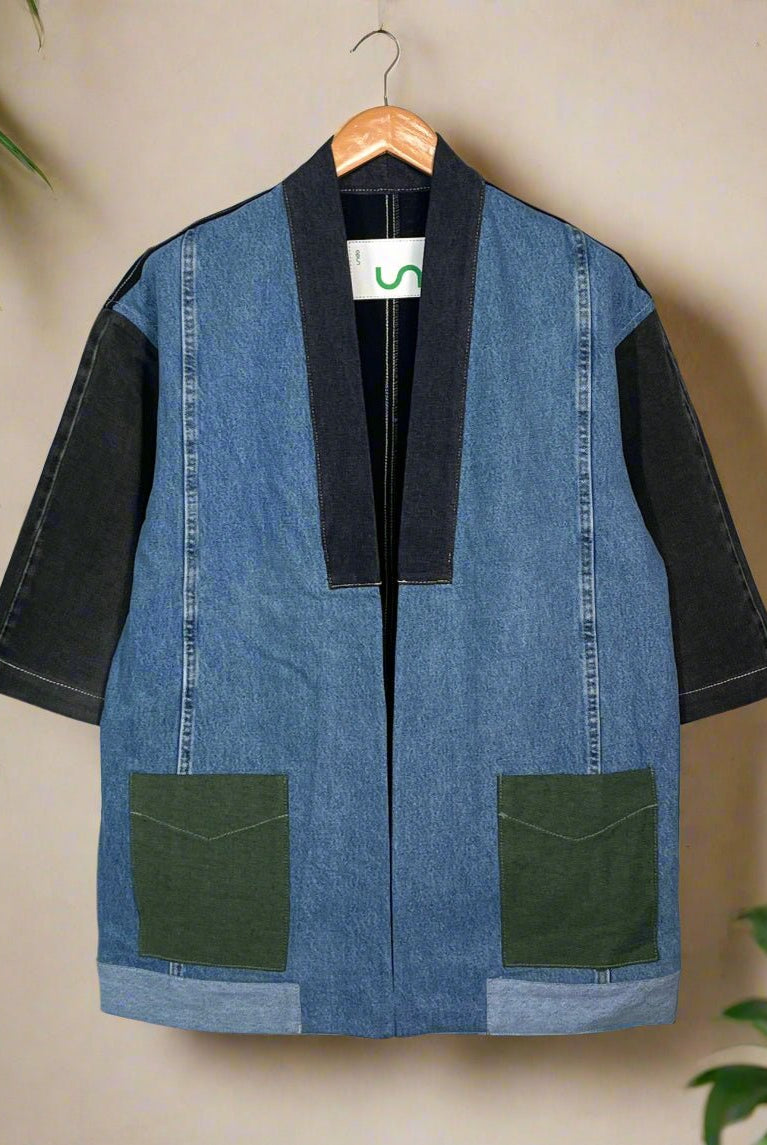 Upcycled Denim Kimono Jacket | 195 - CiceroniKimonoUn Denim