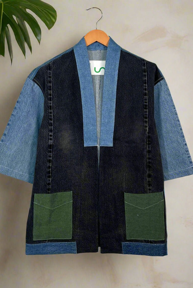 Upcycled Denim Kimono Jacket | 201 - CiceroniKimonoUn Denim