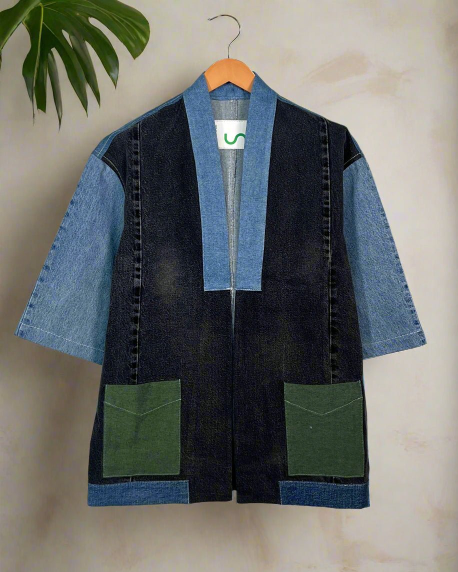 Upcycled Denim Kimono Jacket | 201 - CiceroniKimonoUn Denim