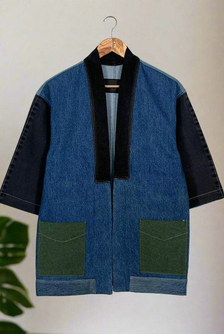 Upcycled Denim Kimono Jacket | 216 - CiceroniKimonoUn Denim