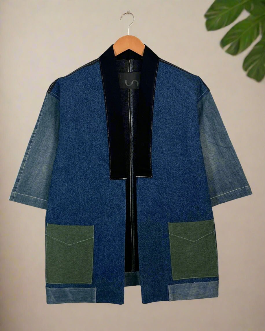 Upcycled Denim Kimono Jacket | K219 - CiceroniKimonoUn Denim