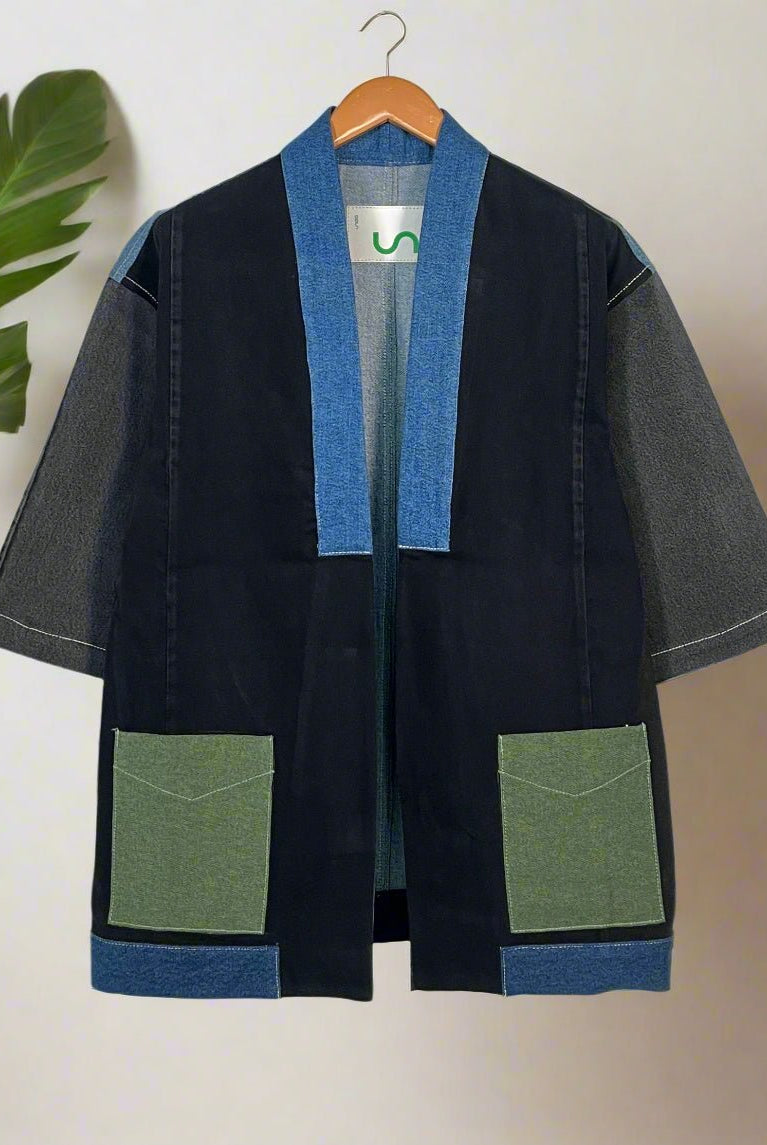 Upcycled Denim Kimono Jacket | K221 - CiceroniKimonoUn Denim