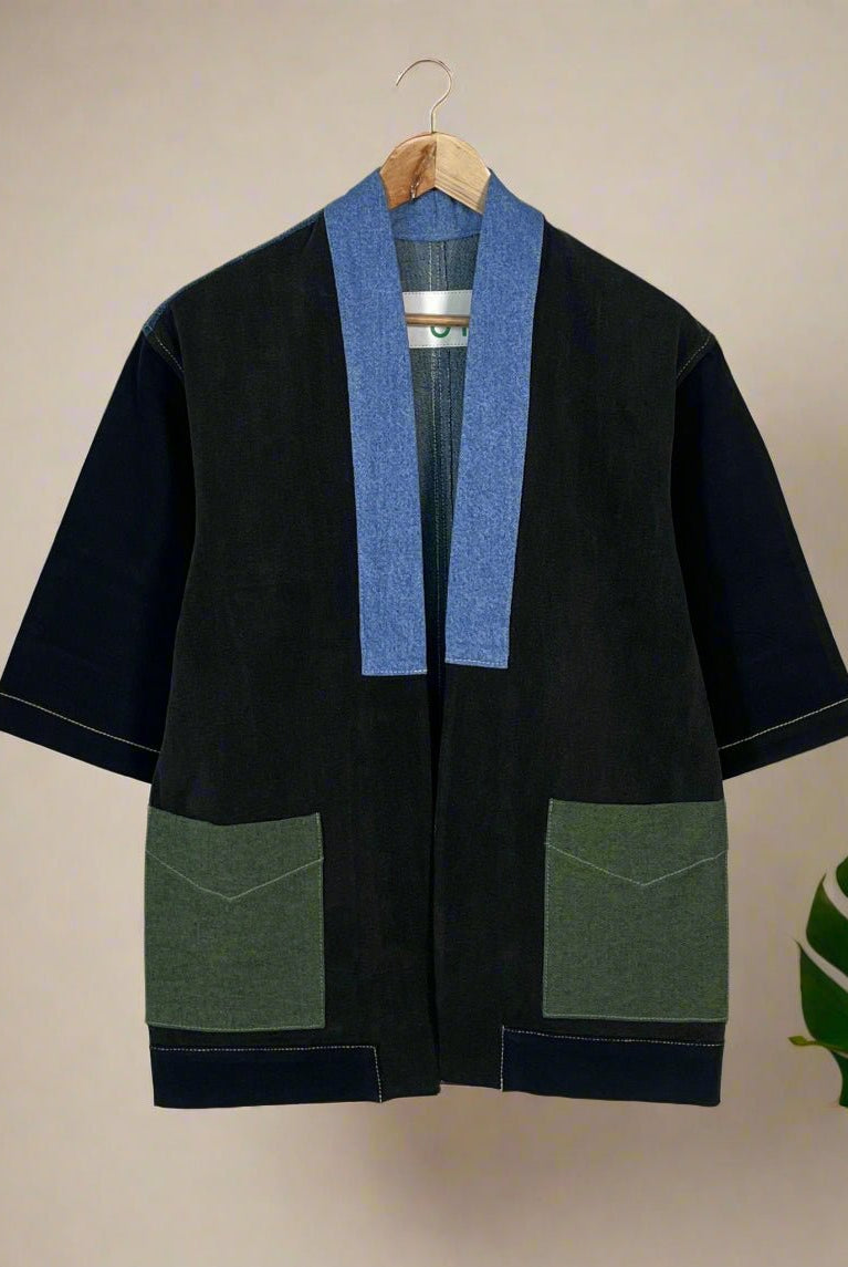 Upcycled Denim Kimono Jacket | K235 - CiceroniKimonoUn Denim