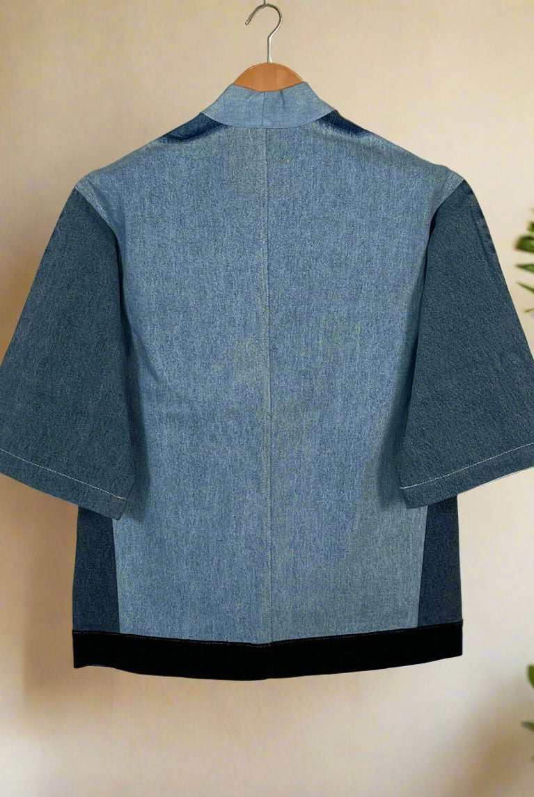 Upcycled Denim Kimono Jacket | K236 - CiceroniKimonoUn Denim