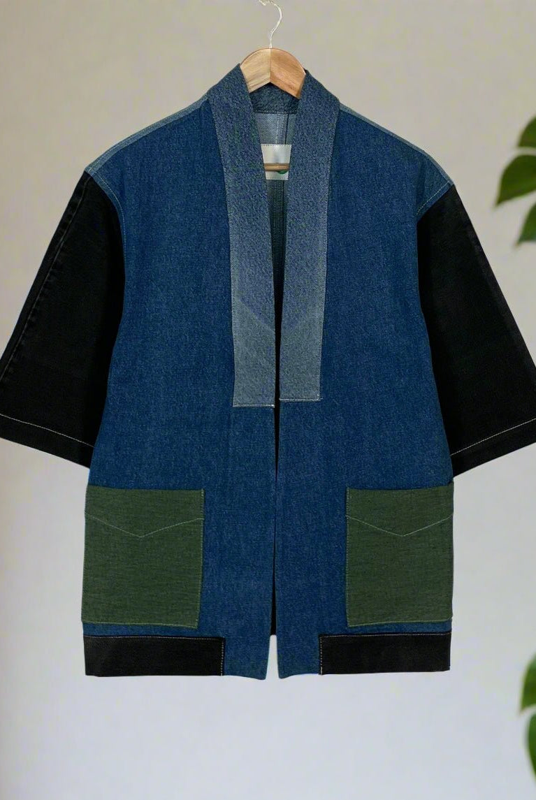 Upcycled Denim Kimono Jacket | K238 - CiceroniKimonoUn Denim