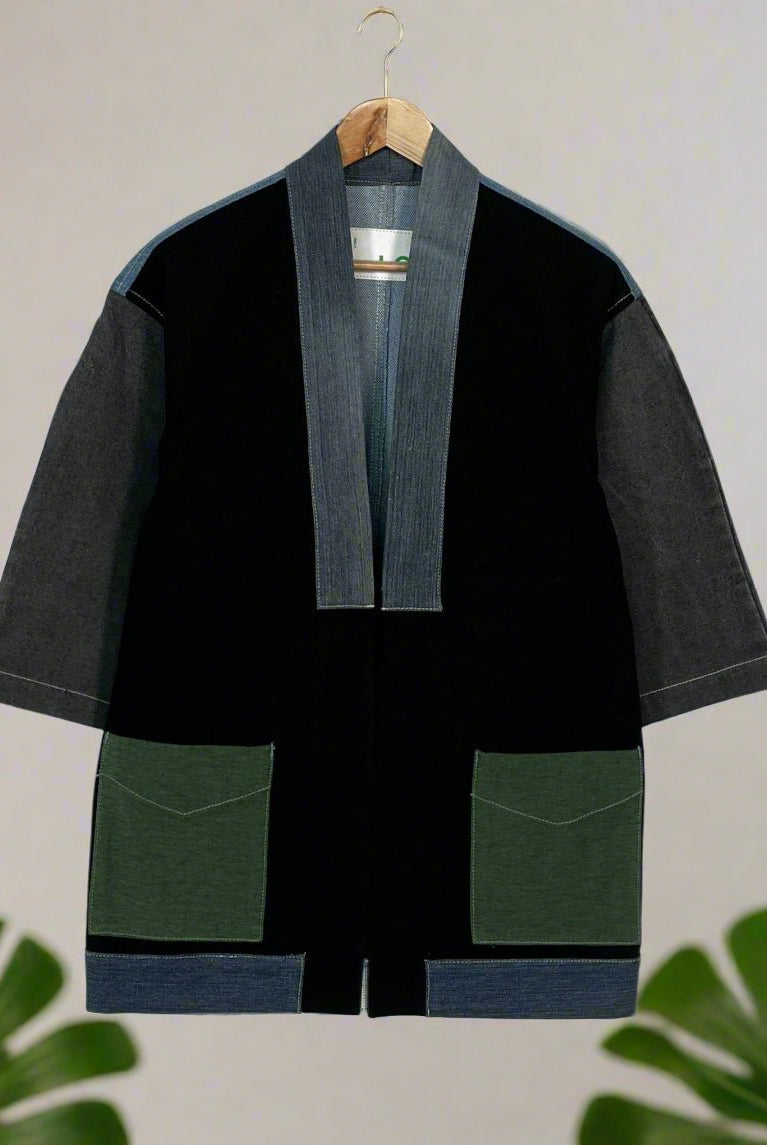 Upcycled Denim Kimono Jacket | K240 - CiceroniKimonoUn Denim