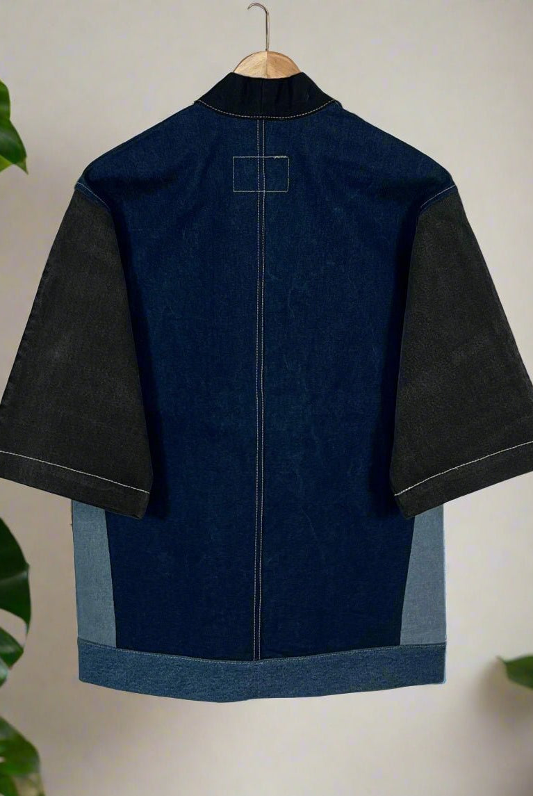 Upcycled Denim Kimono Jacket | K246 - CiceroniKimonoUn Denim
