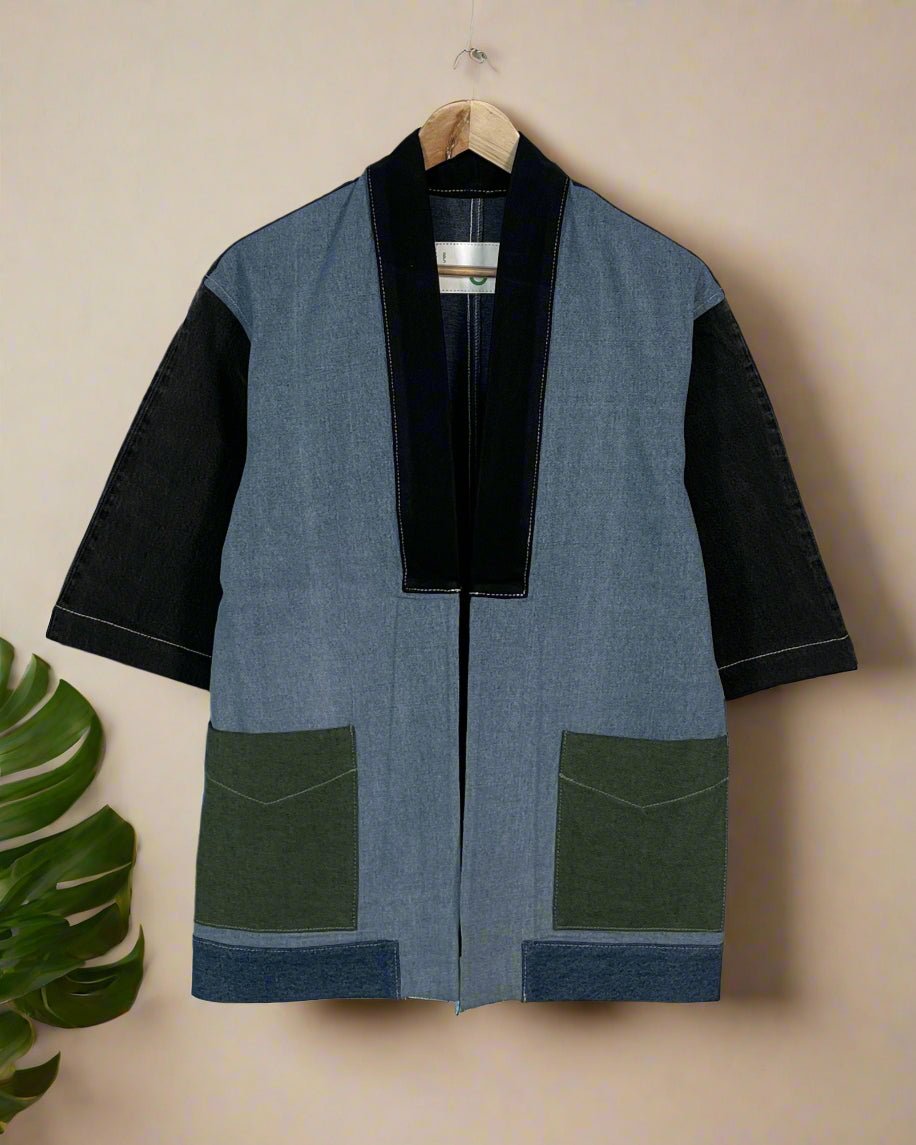 Upcycled Denim Kimono Jacket | K246 - CiceroniKimonoUn Denim