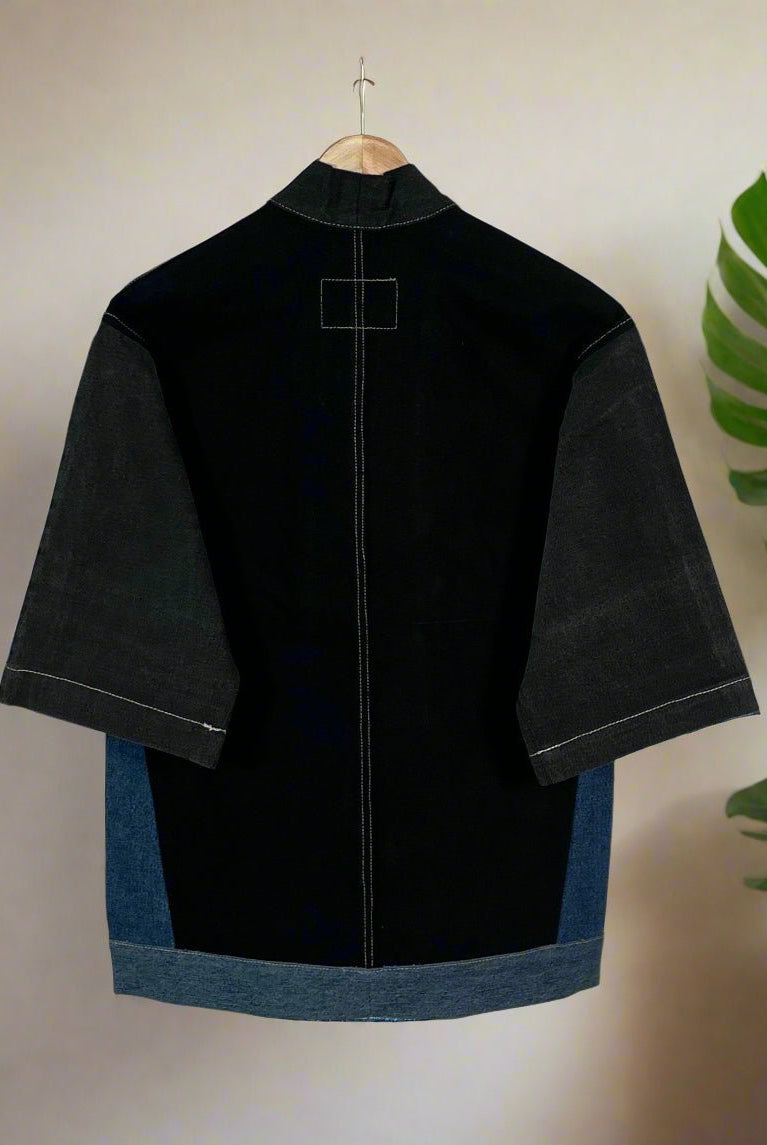 Upcycled Denim Kimono Jacket | K248 - CiceroniKimonoUn Denim