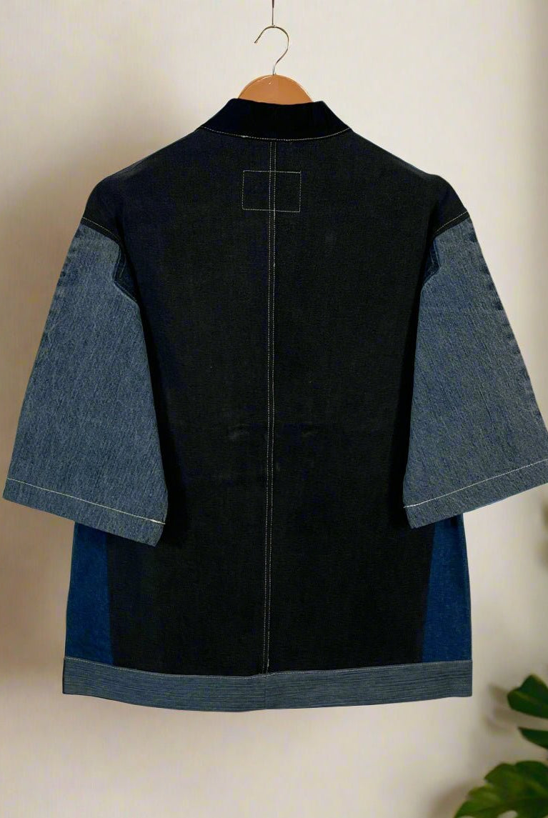 Upcycled Denim Kimono Jacket | K251 - CiceroniKimonoUn Denim