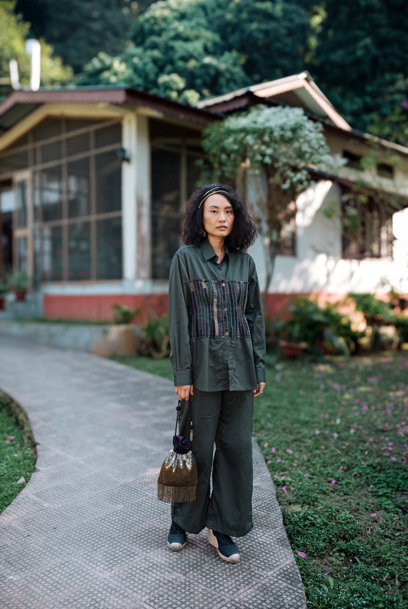 Upcycled Handwoven Hunza Shirt - Black Copper - CiceroniWomen ShirtsThe Terra Tribe
