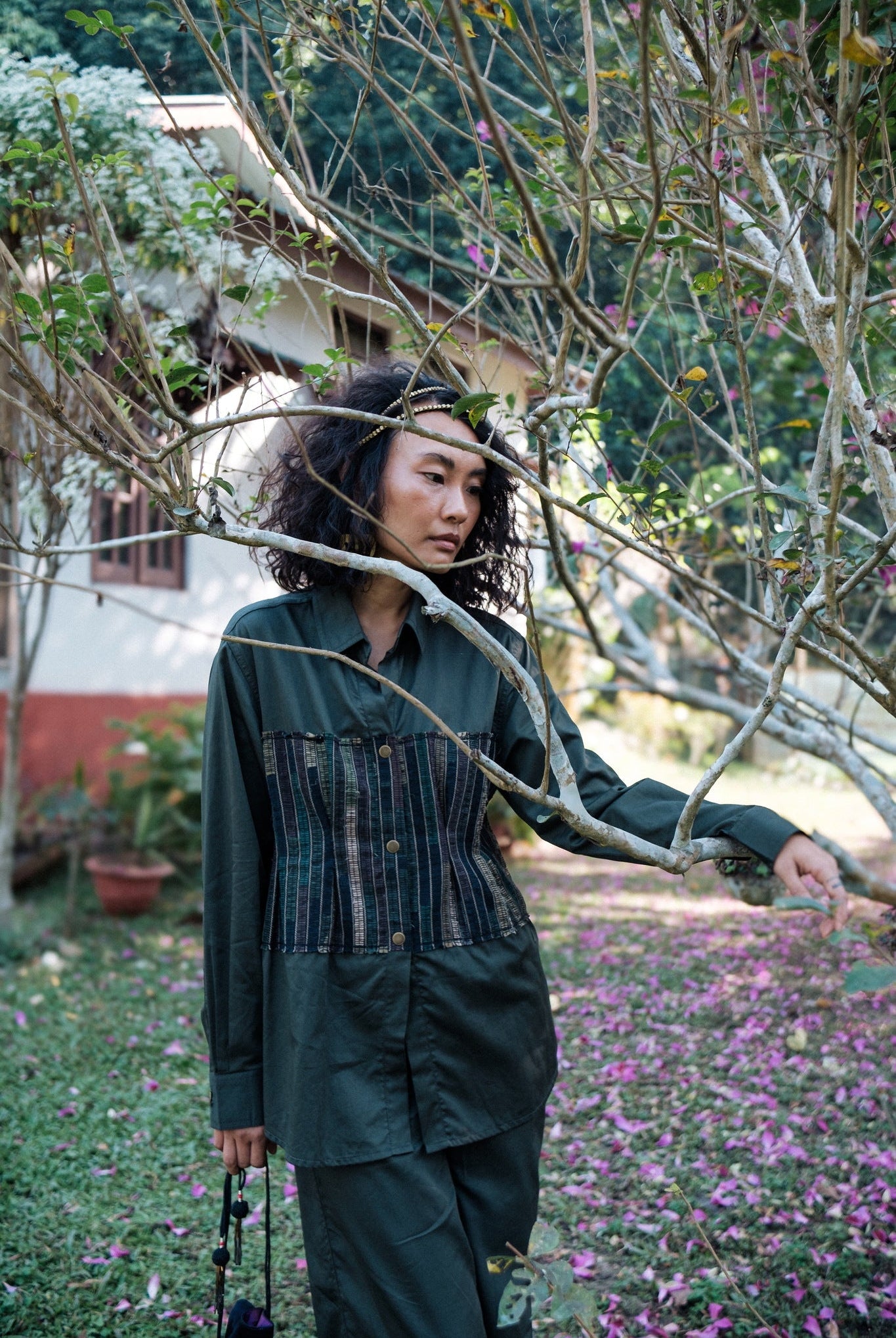 Upcycled Handwoven Hunza Shirt - Black Copper - CiceroniWomen ShirtsThe Terra Tribe