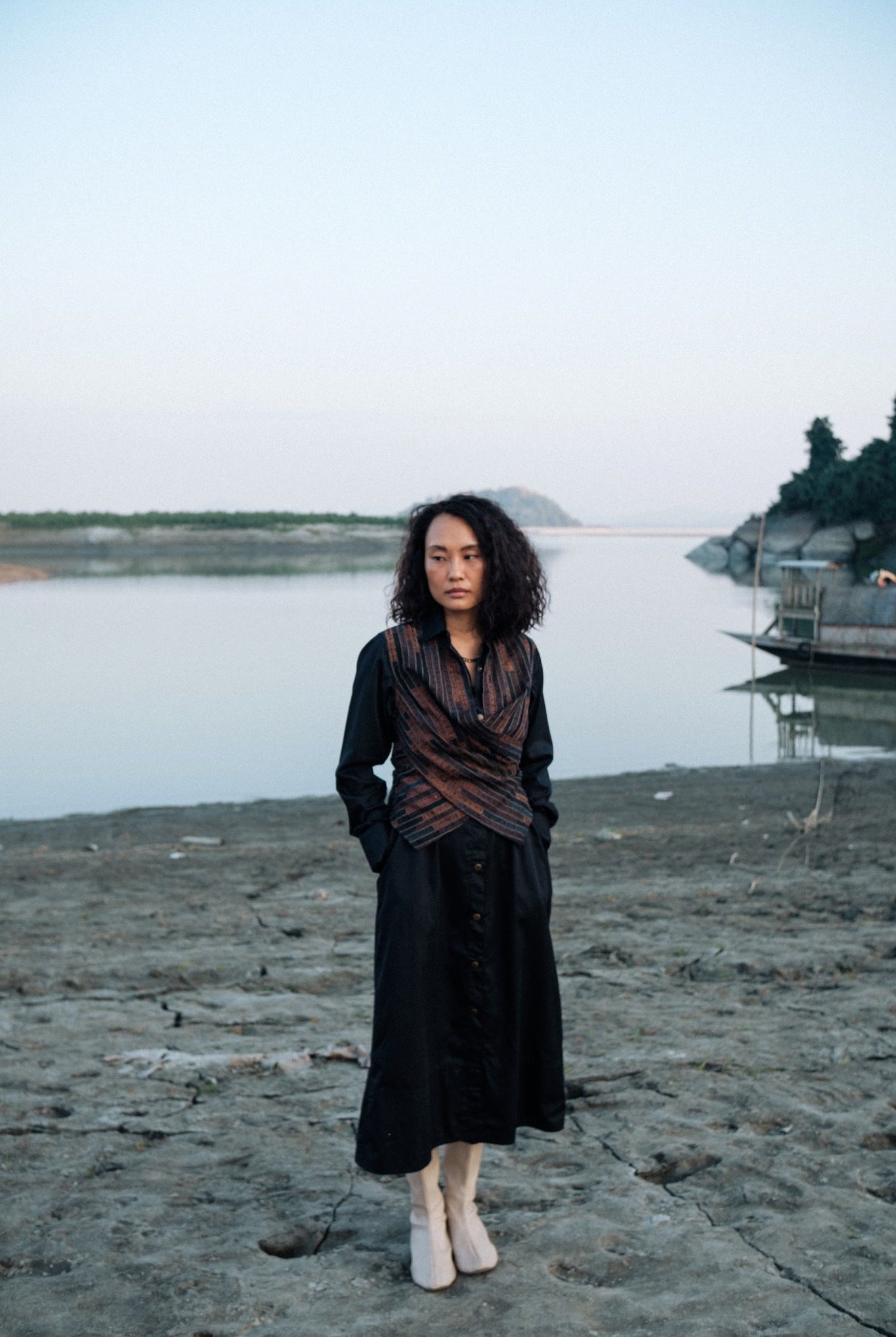 Upcycled Seattle Wrap Long Dress - Green - CiceroniDressesThe Terra Tribe