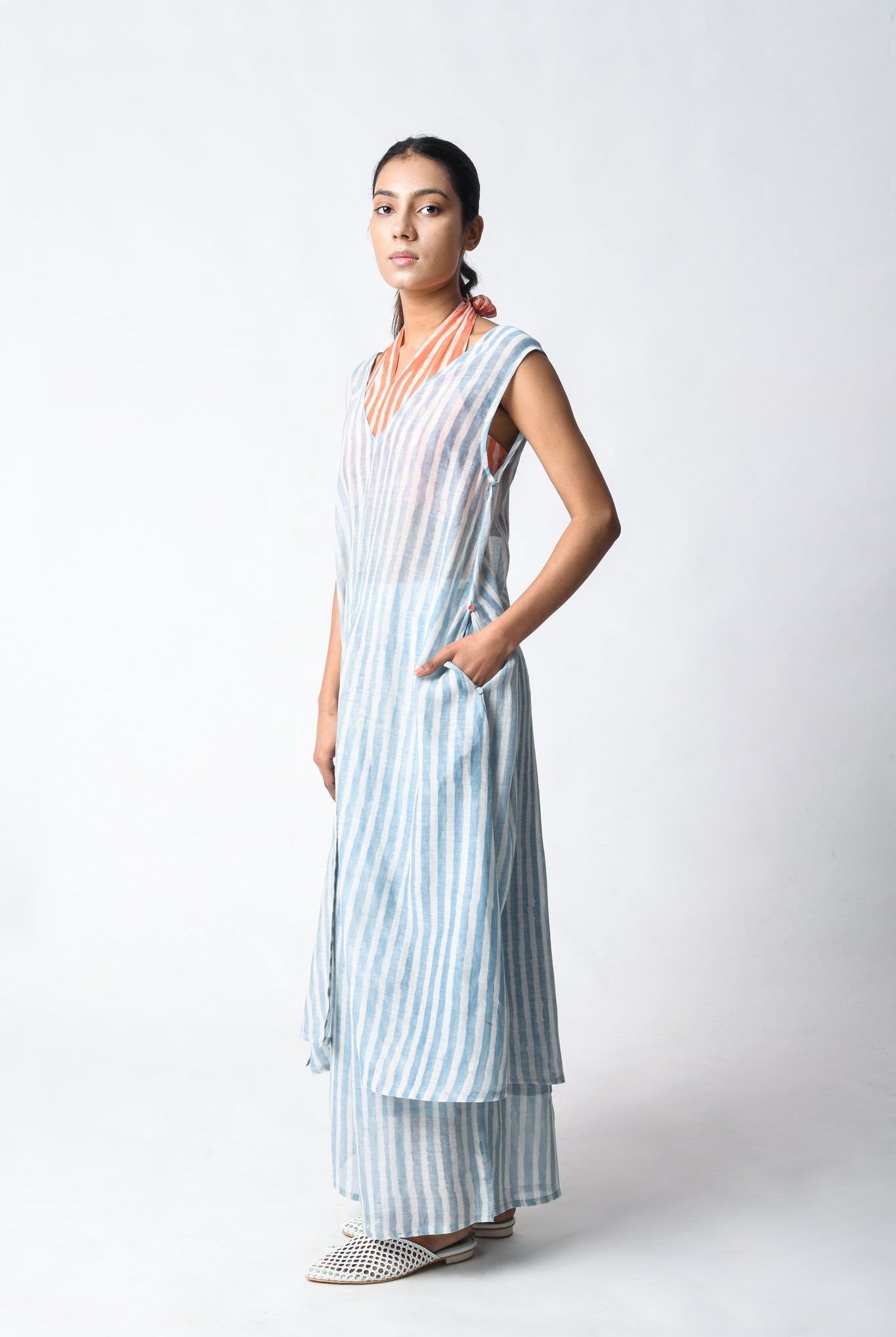 V - Tunic Sky Set - CiceroniKurta Set, Everyday WearJayati Goenka