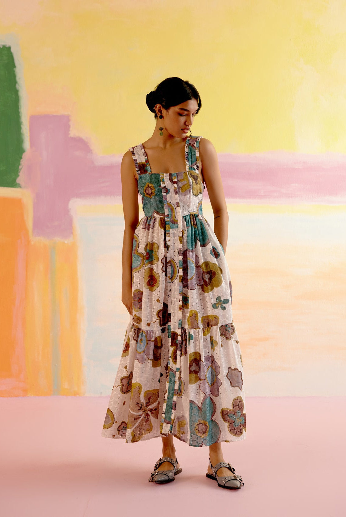 Valentine Dress in Joy of Life Print - CiceroniDressesHappi Space