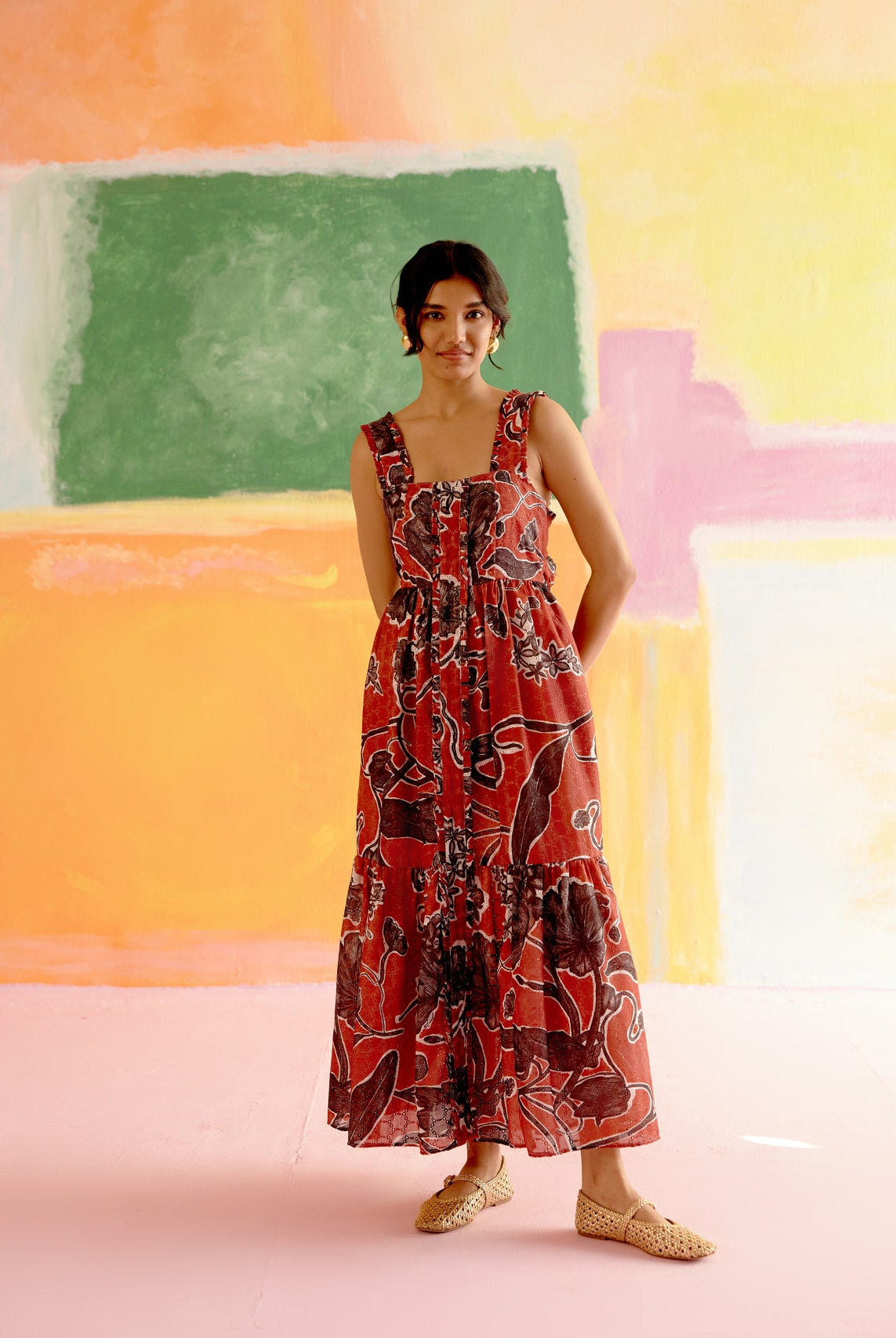 Valentine Maxi Dress Red Jardin - CiceroniDressesHappi Space