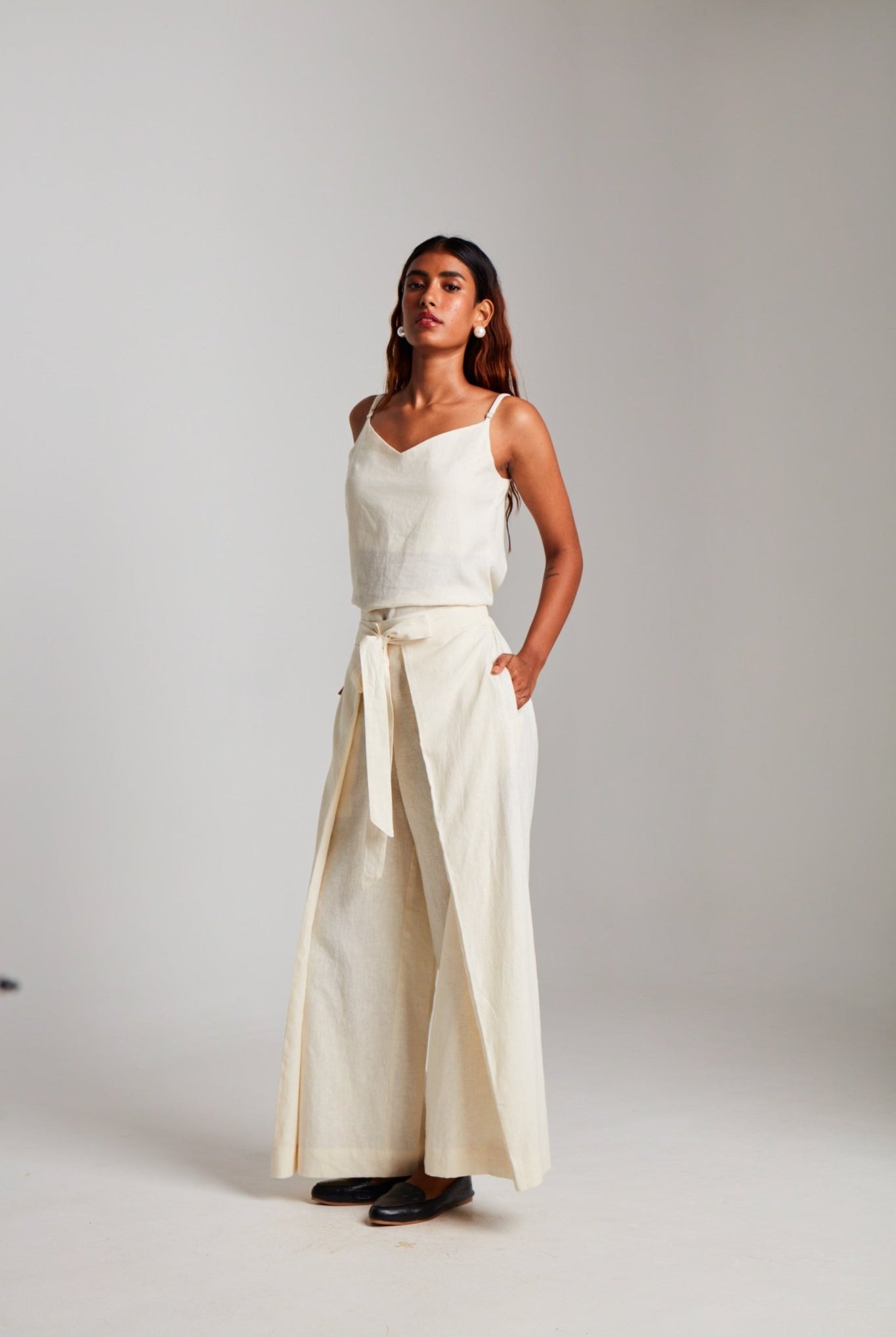 Vanilla Co - Linen Camisole Top & Wrap Pants - CiceroniCo - ord SetSaphed