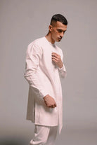 Vanilla Co - Linen Men's Side Open Kurta Set - CiceroniKurta Set, Festive WearSaphed
