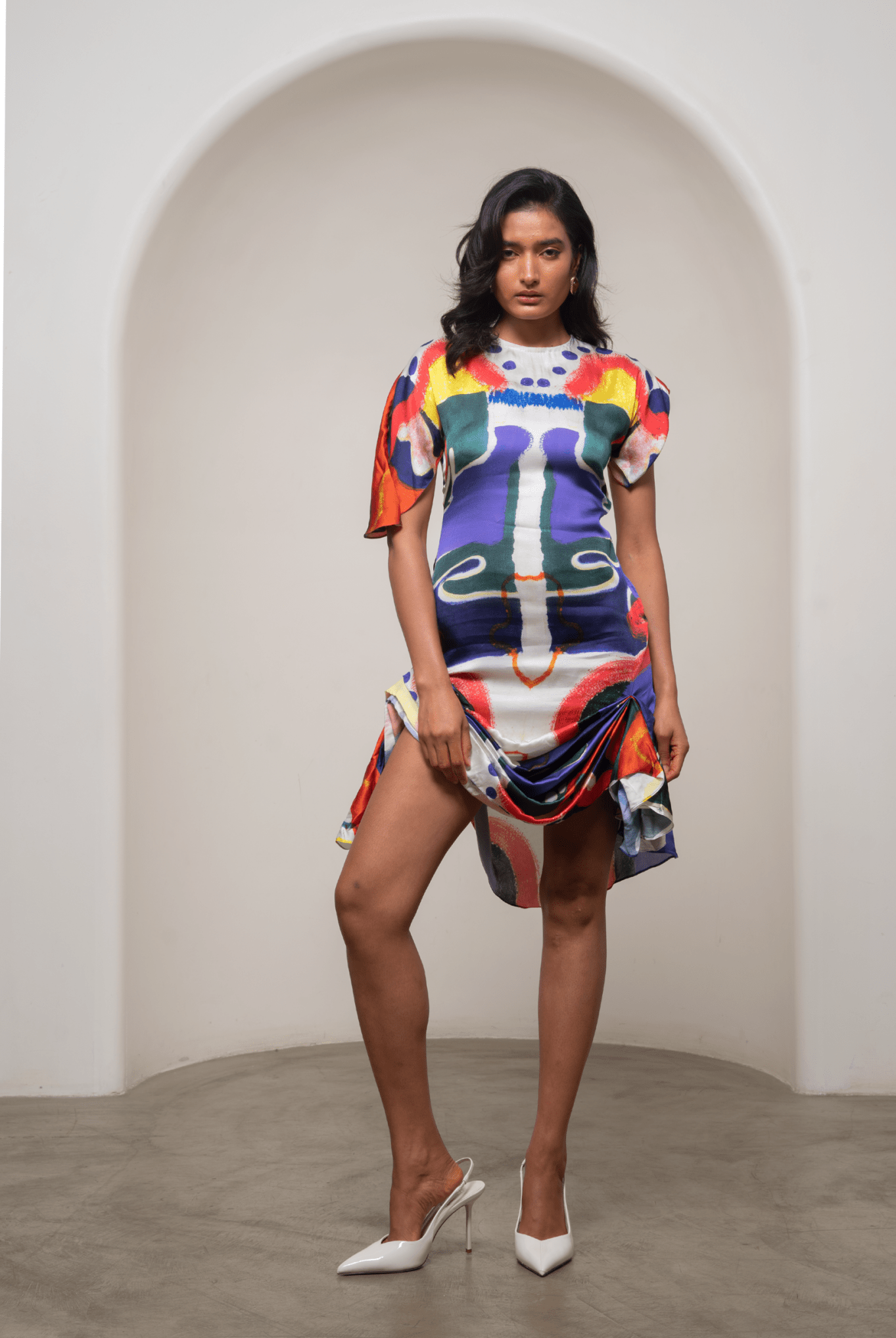 Varen Draped Mini Dress - CiceroniDressesAdvait
