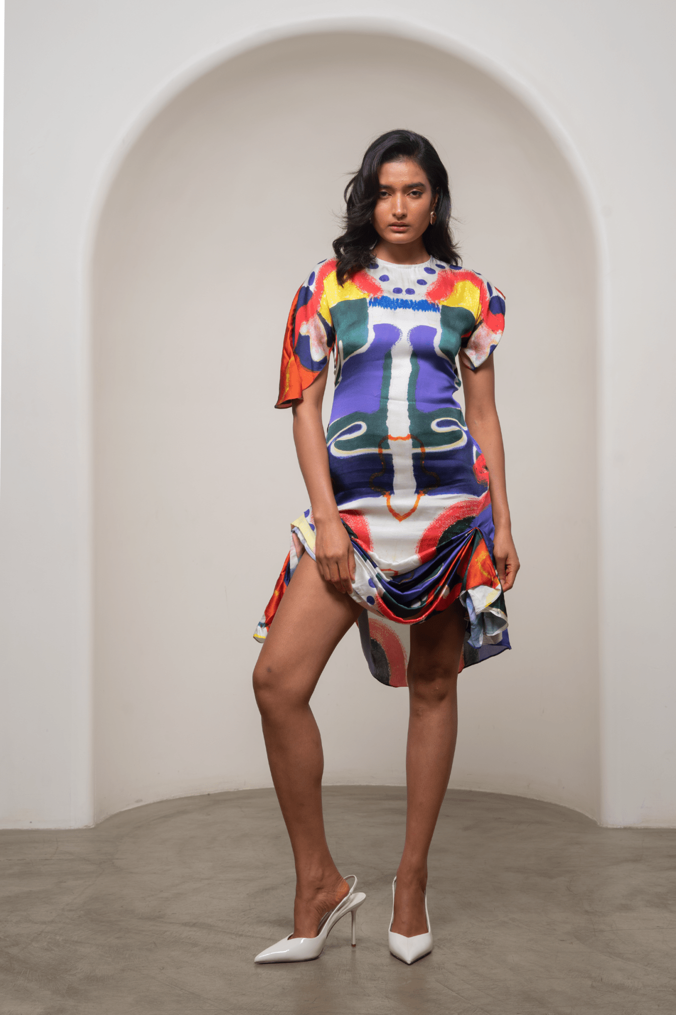Varen Draped Mini Dress - CiceroniDressesAdvait